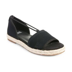 Eileen Fisher Mews Mesh Slip On Espadrille Sandals Women's Sz 7.5 Black Elastic